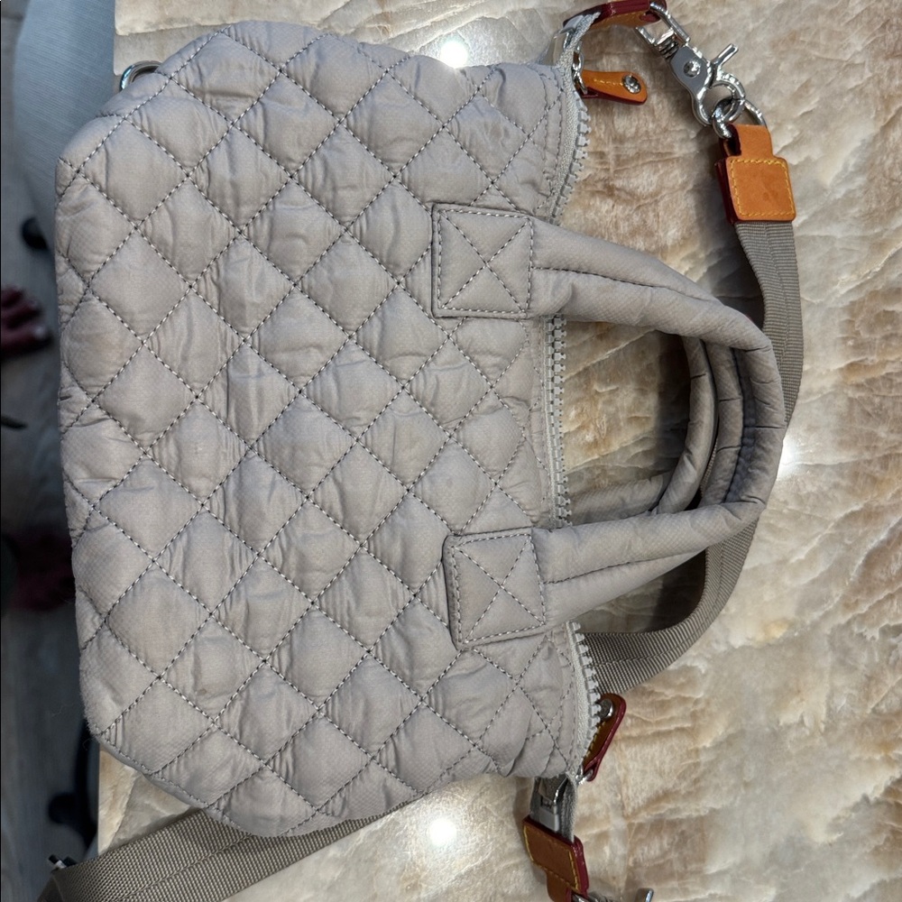 MZ Wallace Quilted Crossbody Bag in Light Gray - Picture 3 of 4